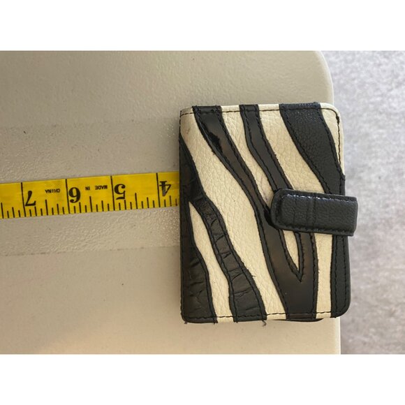 Brighton Black Pebbled Leather Shoulder Bag Braided Strap & Zebra Print Wallet - Picture 16 of 16